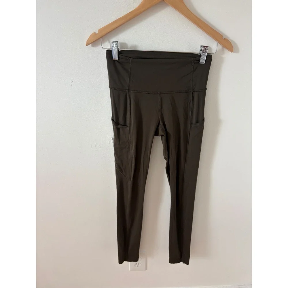 Lululemon Invigorate High-Rise Tight 25 Dark Olive Green Everlux Leggings Size 4